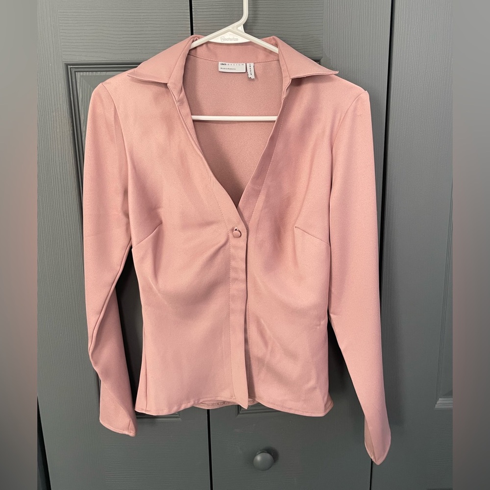 Pink Long Sleeve Blouse